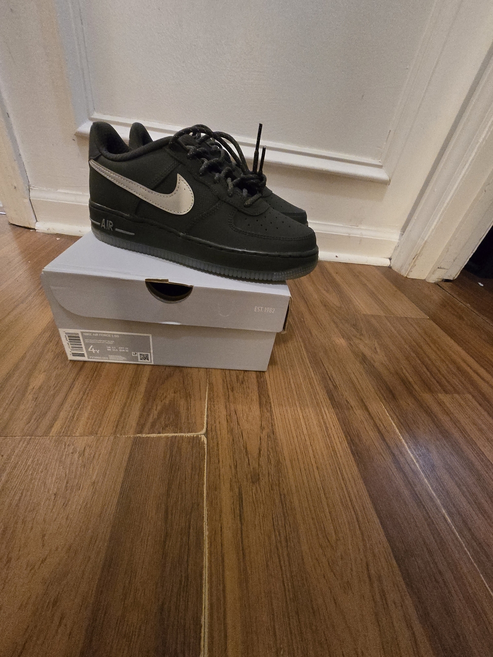 Nike Air Force 1 Low Anthracite Reflective Sz 4y